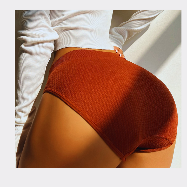 Soft Elastic Briefs Women's Underwear - Dark Orange Brown